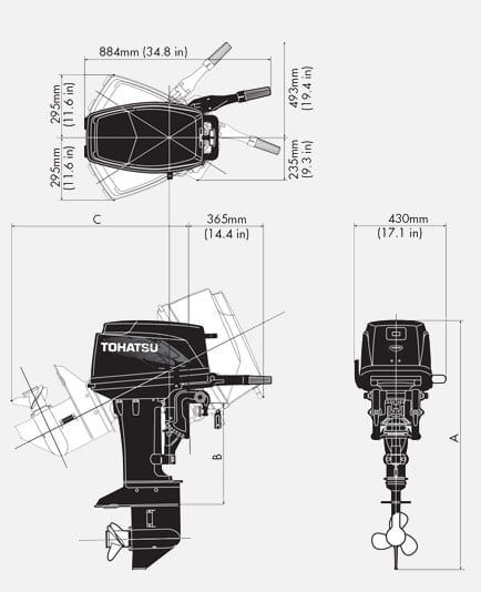 2х-тактный лодочный мотор TOHATSU M30H EPS