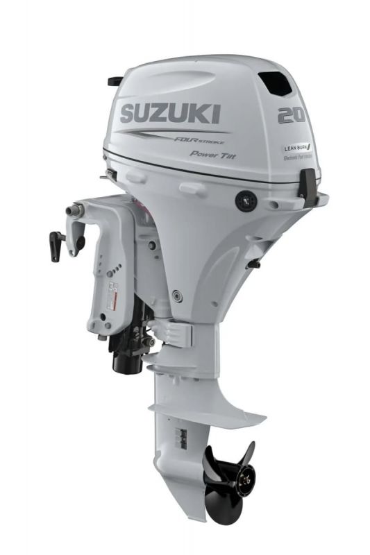 4х-тактный лодочный мотор SUZUKI DF20ATS. белый